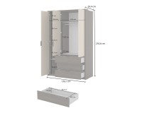 Wardrobe MOLA 139 cm, Dunin oak with light beige