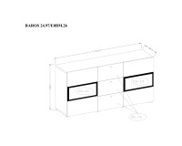 Chest of drawers BAROS Helvetia 132 cm, wotan oak Chest of drawers BAROS Helvetia 132 cm, wotan oak