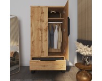 Wardrobe HALLE Helvetia 99 cm, wotan oak