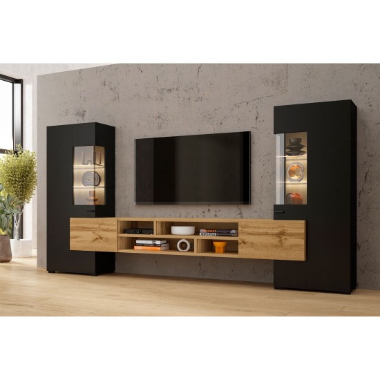Стенка COBY Helvetia 270 см, чёрный оникс