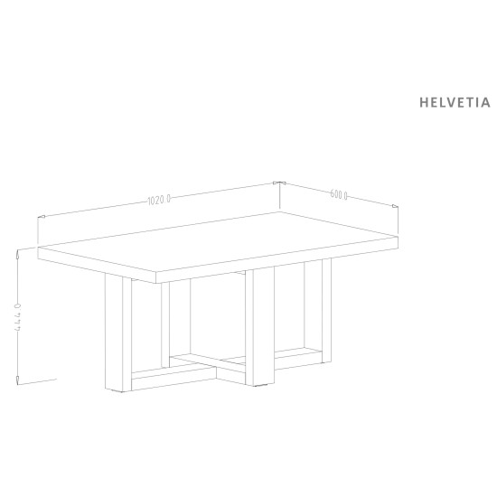 Coffee table EKO Helvetia 102 cm, black onyx