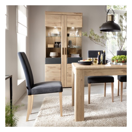 Chair M112, graphite velvet with beech legs Chair M112, graphite velvet with beech legs