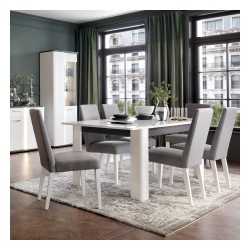 Chair O211, steel grey with white legs Chair O211, steel grey with white legs
