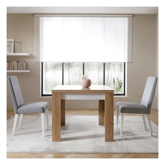 Chair O211, steel grey with white legs