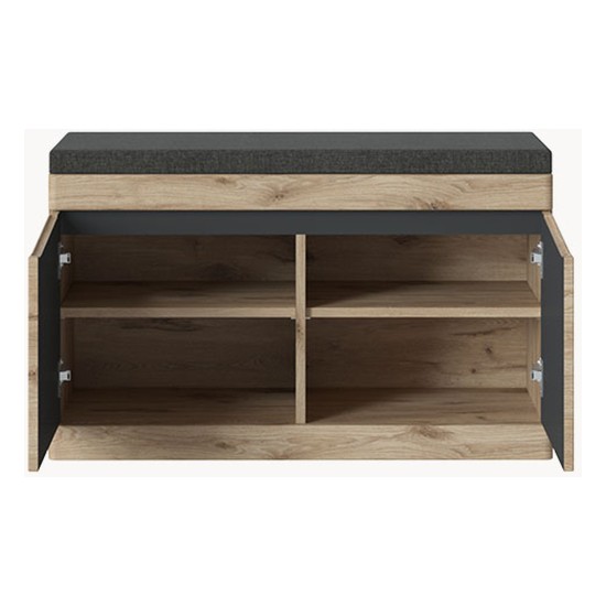 Bench SPRING 86 cm, Viking oak with anthracite Bench SPRING 86 cm, Viking oak with anthracite
