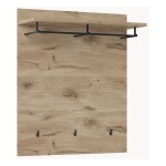 Wall panel with a shelf and hooks SPRING 86 cm, Viking oak with anthracite