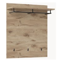 Wall panel with a shelf and hooks SPRING 86 cm, Viking oak with anthracite