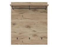 Wall panel with a shelf and hooks SPRING 86 cm, Viking oak with anthracite Wall panel with a shelf and hooks SPRING 86 cm, Viking oak with anthracite