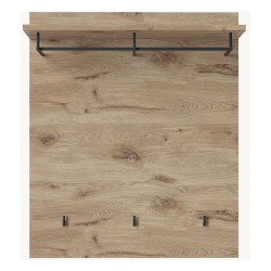 Wall panel with a shelf and hooks SPRING 86 cm, Viking oak with anthracite Wall panel with a shelf and hooks SPRING 86 cm, Viking oak with anthracite