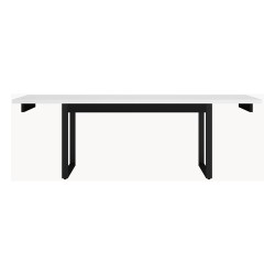 Extending dining table 160-240 cm, white top with metal legs