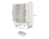 ארון בגדים HALLE Helvetia 145, אלון ווטן