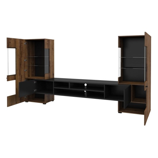 קיר סלון COBY Helvetia 270, אלון מנזר עם שחור