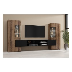Стенка COBY Helvetia 270 см, дуб монастырский с чёрным