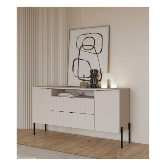 Chest of drawers ORE 140 cm, fluted cashmere Chest of drawers ORE 140 cm, fluted cashmere