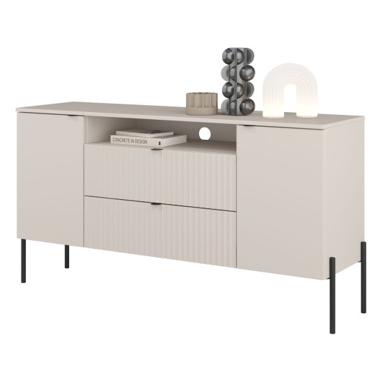 Chest of drawers ORE 140 cm, fluted cashmere Chest of drawers ORE 140 cm, fluted cashmere