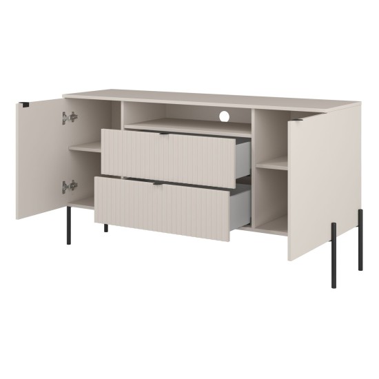 Chest of drawers ORE 140 cm, fluted cashmere Chest of drawers ORE 140 cm, fluted cashmere
