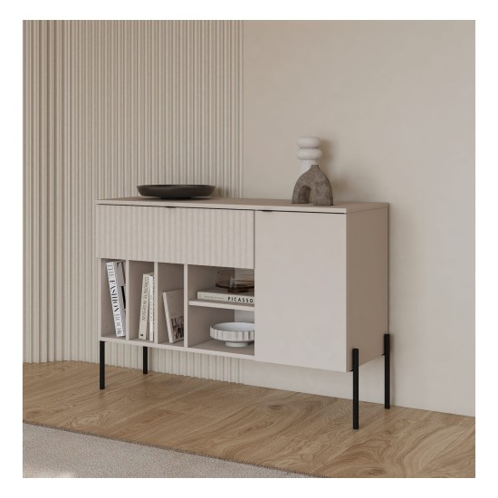 Chest of drawers ORE 105 cm, fluted cashmere Chest of drawers ORE 105 cm, fluted cashmere