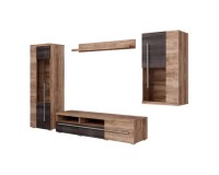 Wall unit ROGER, satin nussbaum, option 1
