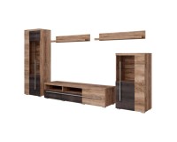 Wall unit ROGER, satin nussbaum, option 2