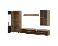 Wall unit ROGER, wotan oak with black, option 1