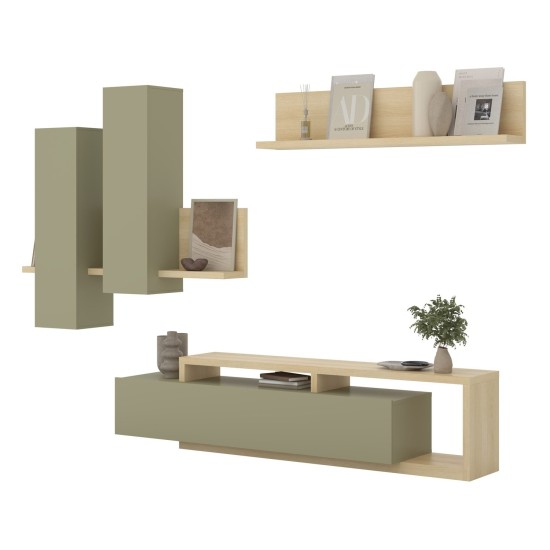 Wall unit BOTA, Lindberg oak with eucalyptus