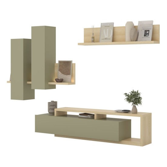 Wall unit BOTA, Lindberg oak with eucalyptus