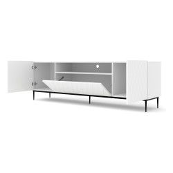 TV unit DIUNA 193 cm, 2 doors and 1 flap, white mat, black frame TV unit DIUNA 193 cm, 2 doors and 1 flap, white mat, black frame