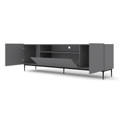 TV unit DIUNA 193 cm, 2 doors and 1 flap, graphite, black frame TV unit DIUNA 193 cm, 2 doors and 1 flap, graphite, black frame