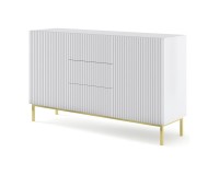 Комод RAVENNA B 150 см, 2 двери и 3 ящика, белый матовый, золотая рама Комод RAVENNA B 150 см, 2 двери и 3 ящика, белый матовый, золотая рама