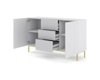 Комод RAVENNA B 150 см, 2 двери и 3 ящика, белый матовый, золотая рама Комод RAVENNA B 150 см, 2 двери и 3 ящика, белый матовый, золотая рама