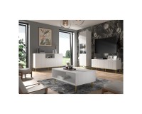 Комод RAVENNA B 150 см, 2 двери и 3 ящика, белый матовый, золотая рама Комод RAVENNA B 150 см, 2 двери и 3 ящика, белый матовый, золотая рама
