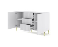 Комод RAVENNA B 150 см, 2 двери и 3 ящика, белый матовый, золотые ножки Комод RAVENNA B 150 см, 2 двери и 3 ящика, белый матовый, золотые ножки