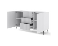 Комод RAVENNA B 150 см, 2 двери и 3 ящика, белый матовый, чёрные ножки Комод RAVENNA B 150 см, 2 двери и 3 ящика, белый матовый, чёрные ножки