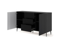 Комод RAVENNA B 150 см, 2 двери и 3 ящика, чёрный матовый, чёрные ножки Комод RAVENNA B 150 см, 2 двери и 3 ящика, чёрный матовый, чёрные ножки