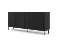 Chest of drawers RAVENNA B 200 cm, 3 doors and 3 drawers, black mat, black frame Chest of drawers RAVENNA B 200 cm, 3 doors and 3 drawers, black mat, black frame