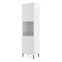 Витрина RAVENNA B 60 см, 1 дверь и 1 ящик, чёрный матовый, золотая рама