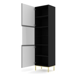 Витрина RAVENNA B 60 см, 1 дверь и 1 ящик, чёрный матовый, золотая рама Витрина RAVENNA B 60 см, 1 дверь и 1 ящик, чёрный матовый, золотая рама