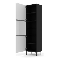 Витрина RAVENNA B 60 см, 1 дверь и 1 ящик, чёрный матовый, чёрная рама Витрина RAVENNA B 60 см, 1 дверь и 1 ящик, чёрный матовый, чёрная рама