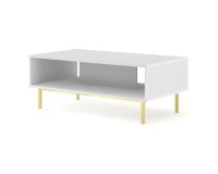 Coffee table RAVENNA B 90 cm, white mat, gold frame Coffee table RAVENNA B 90 cm, white mat, gold frame