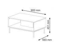 Coffee table RAVENNA B 90 cm, white mat, gold frame Coffee table RAVENNA B 90 cm, white mat, gold frame