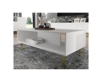 Coffee table RAVENNA B 90 cm, white mat, gold frame Coffee table RAVENNA B 90 cm, white mat, gold frame