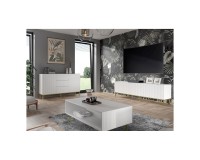 Coffee table RAVENNA B 90 cm, white mat, gold frame Coffee table RAVENNA B 90 cm, white mat, gold frame
