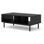 RAVENNA C coffee table 90 cm, black mat with black gloss fronts, black frame