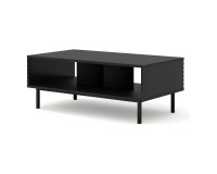 RAVENNA C coffee table 90 cm, black mat with black gloss fronts, black frame