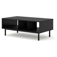 RAVENNA C coffee table 90 cm, black mat with black gloss fronts, black frame