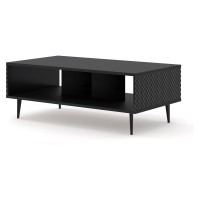 RAVENNA C coffee table 90 cm, black mat with black gloss fronts, black legs