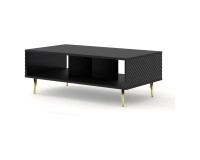 RAVENNA C coffee table 90 cm, black mat with black gloss fronts, gold legs RAVENNA C coffee table 90 cm, black mat with black gloss fronts, gold legs