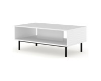 RAVENNA C coffee table 90 cm, white mat with white gloss fronts, black frame RAVENNA C coffee table 90 cm, white mat with white gloss fronts, black frame