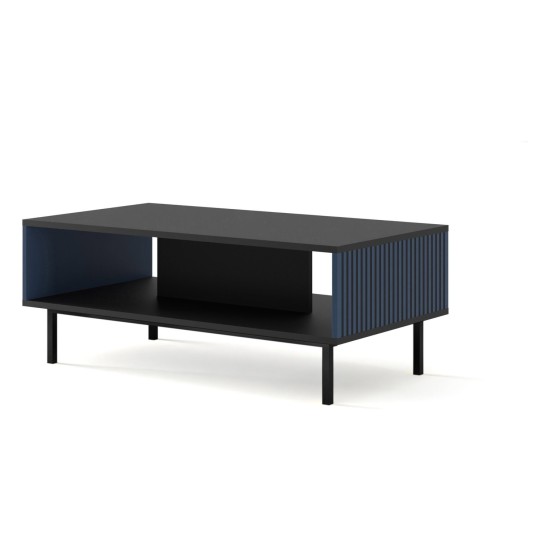 Coffee table RAVENNA F 90 cm, black mat with navy blue front, gold frame Coffee table RAVENNA F 90 cm, black mat with navy blue front, gold frame
