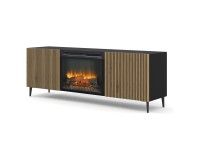 Тумба ТВ с камином RAVENNA F 177 см, дуб артисан с чёрным Тумба ТВ с камином RAVENNA F 177 см, дуб артисан с чёрным